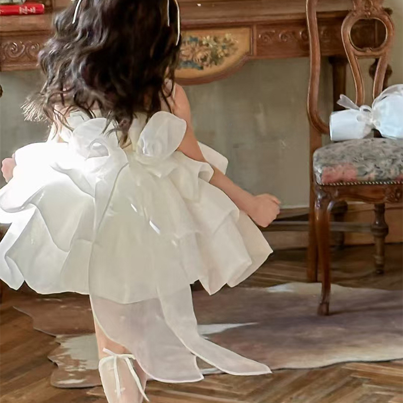 Organza Rosette Sleeveless Short Dresses - image 7