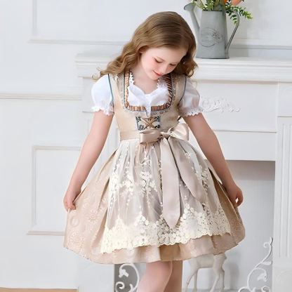 Chemical Fiber Blend Drawcord Short Sleeve Midi Top With Dress & Apron - image 6