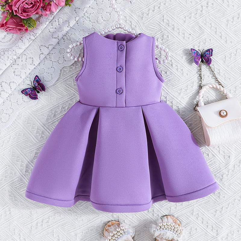 Scuba Knit Rosette Sleeveless Regular Dresses - image 26