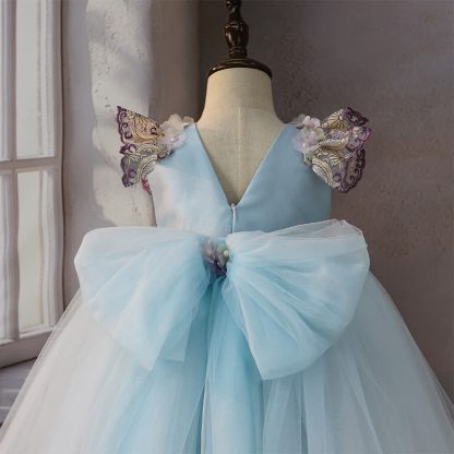 Mesh Rosette Butterfly Sleeveless Mid-long Dresses - image 5