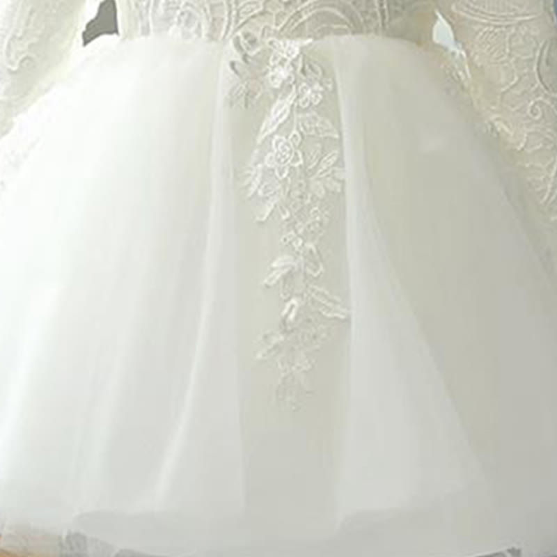 Mesh Applique Long Sleeve Midi Dresses - image 6