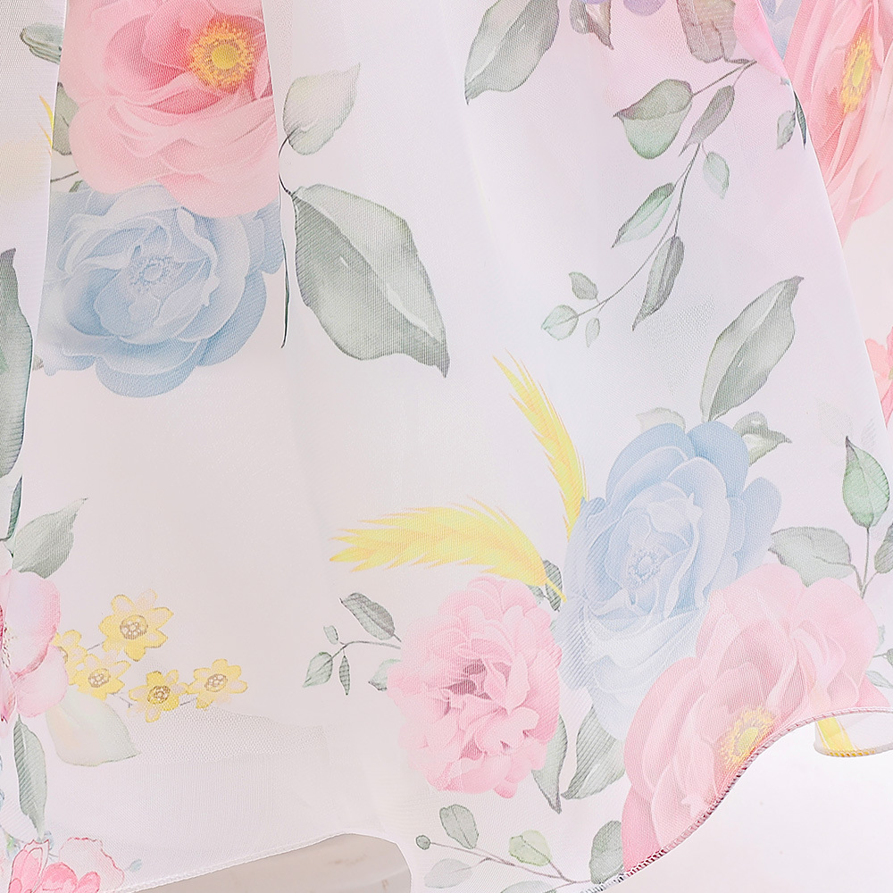 Organza Bow Printing Short Sleeve Midi Dresses - image 18