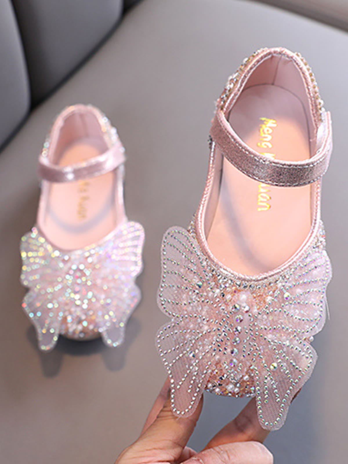 Solid Rhinestones Round Toe Mary Janes - Pink - 22.9cm - image 4