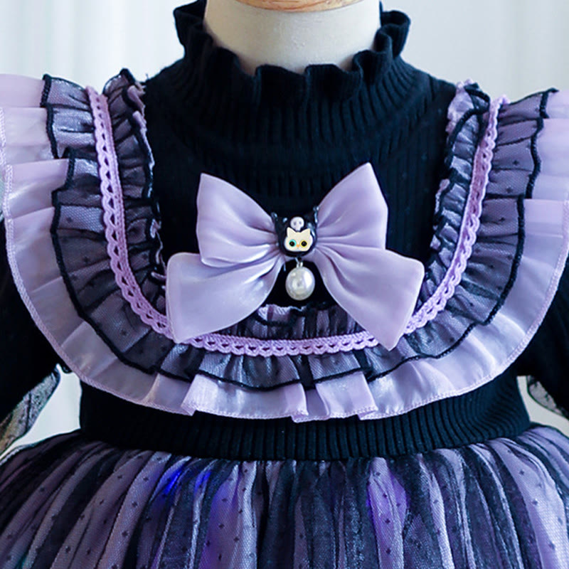 [Archive Sale] Yarn/wool Yarn Folds Lace Long Sleeve Mid-long Dresses - image 5