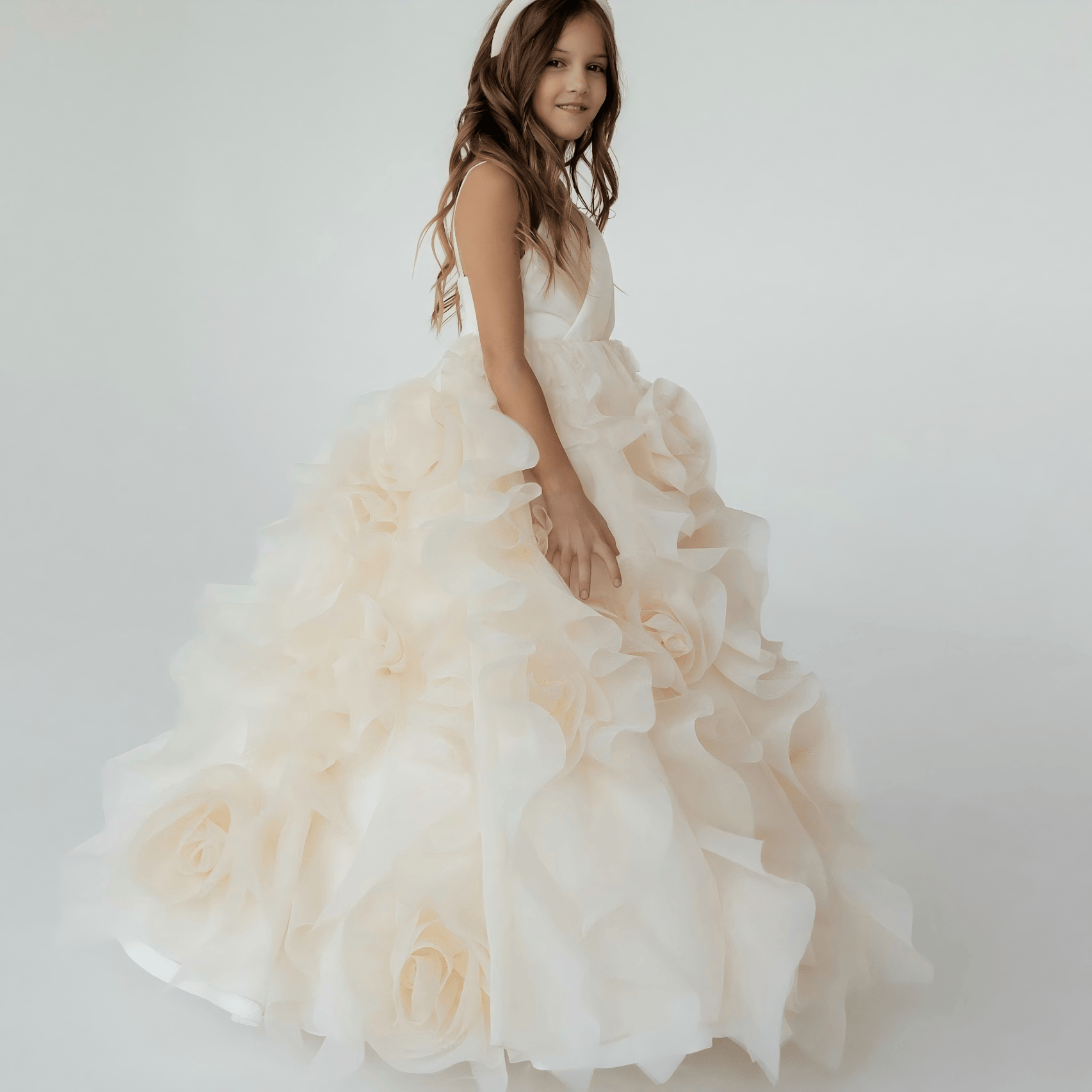 Organza Rosette Sleeveless Maxi Dresses - image 6