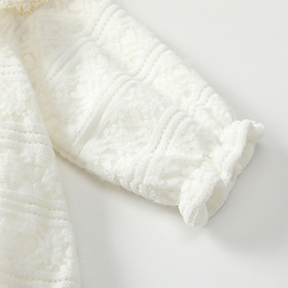 [Archive Sale] Nylon Folds Lace Edge Bow Long Sleeve Regular Bodysuit - image 6