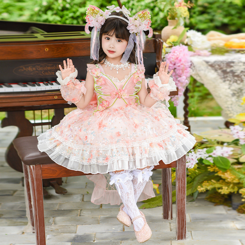 Mesh Applique Sleeveless Short Dresses With Bow Train - image 8