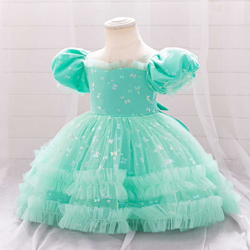 Mesh Bow Short Sleeve Midi Dresses - image 18