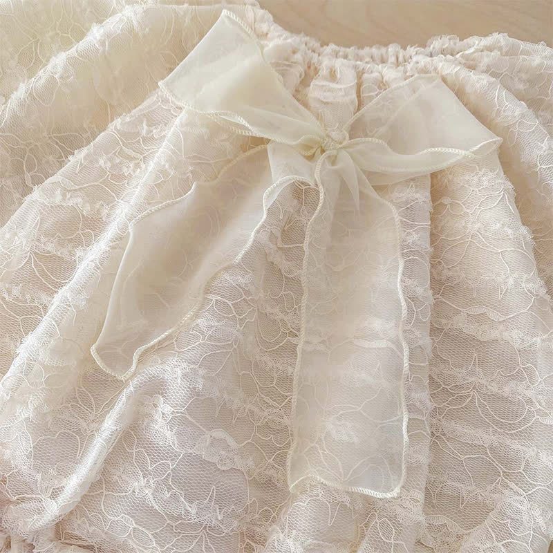 [Archive Sale] Lace Bow Long Sleeve Crop Bodysuit - image 6