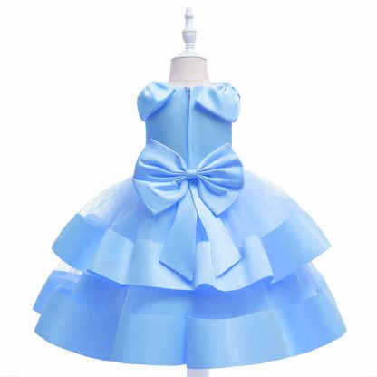 Satin & Mesh Bow Sleeveless Maxi Dresses  - image 15