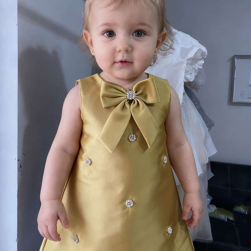 Satin Imitation Pearls Sleeveless Regular Dresses - image 23