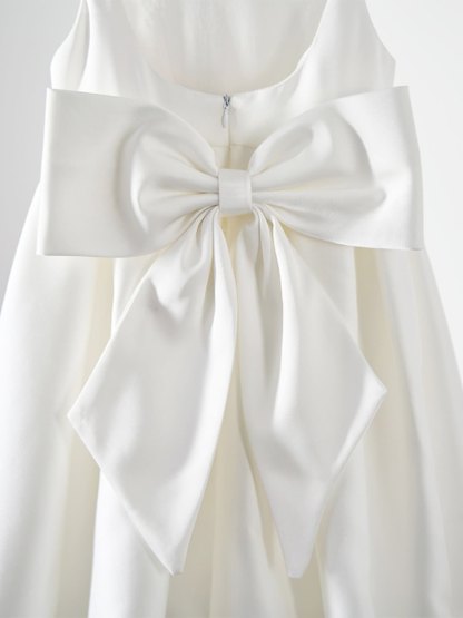 Satin Bow Sleeveless Mid-long Dresses - image 7