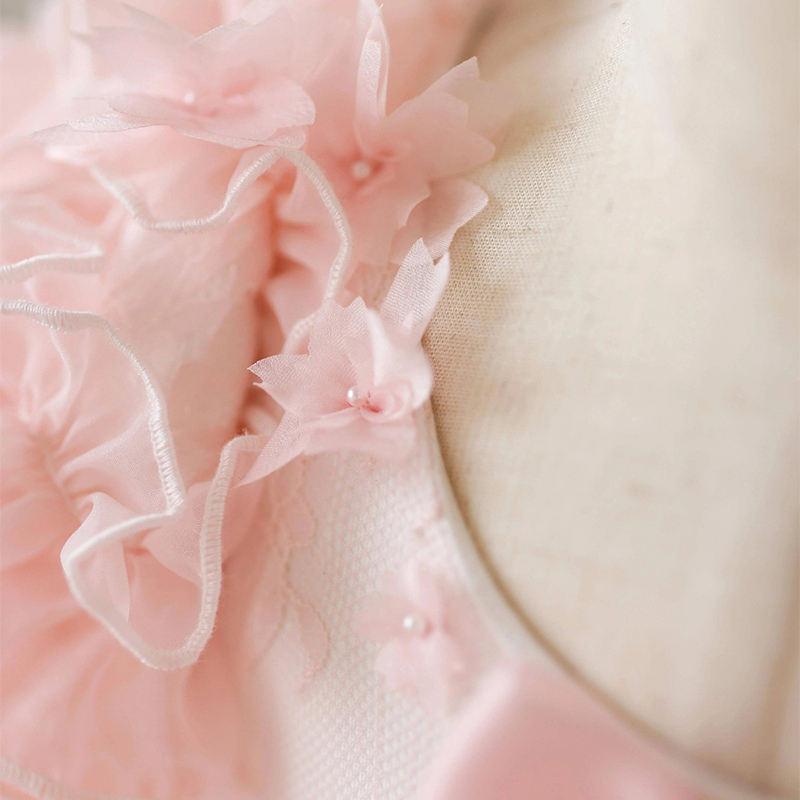 Lace Folds Bow Short Sleeve Short Dresses - image 7