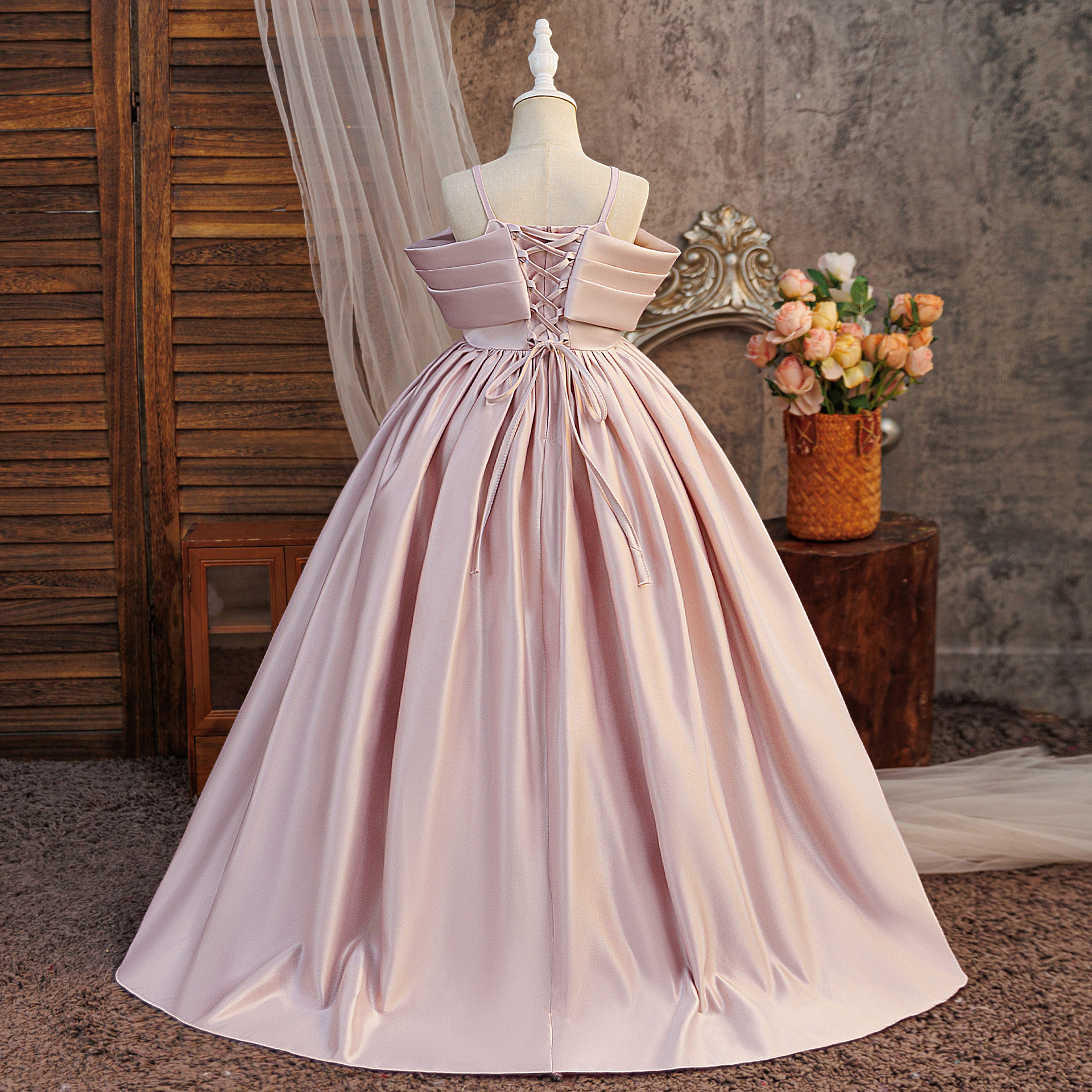 Satin Lace-up Sleeveless Maxi Dresses - image 10