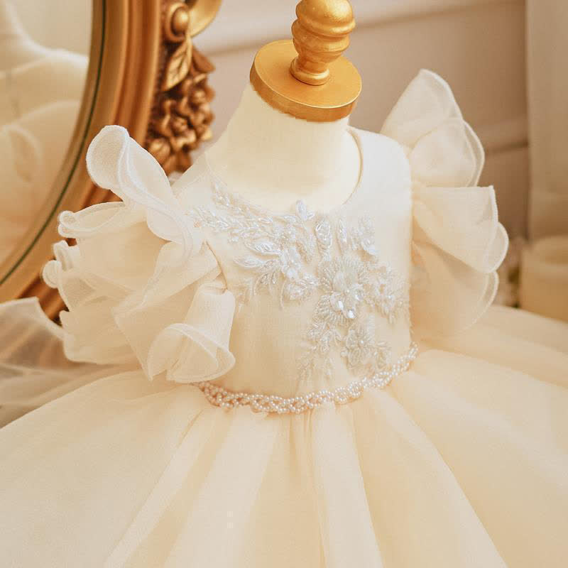 Organza Applique Short Sleeves Midi Dresses - image 4