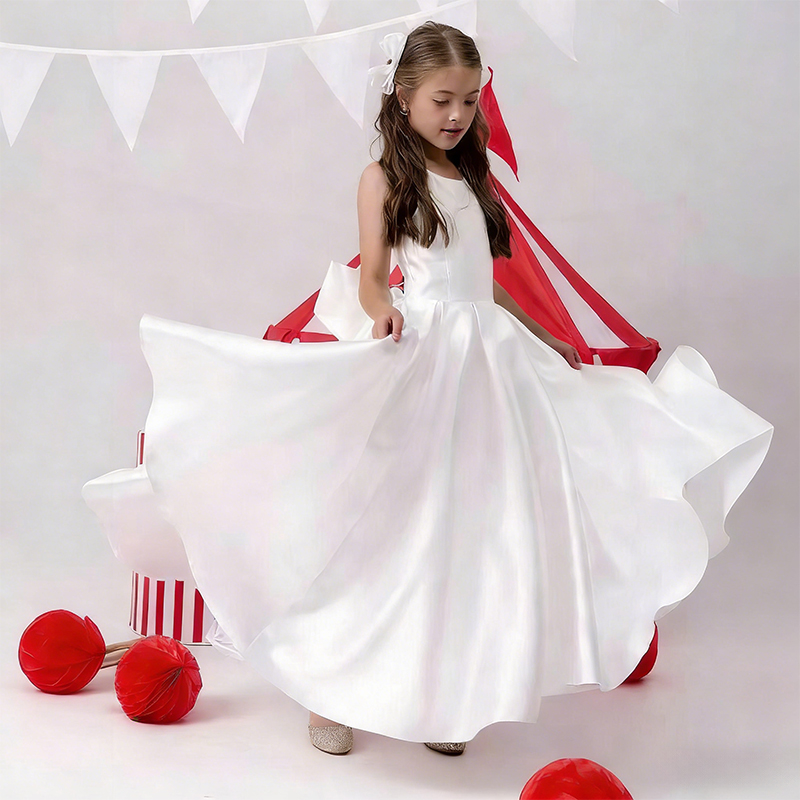 Satin Bow Sleeveless Maxi Dresses - image 3