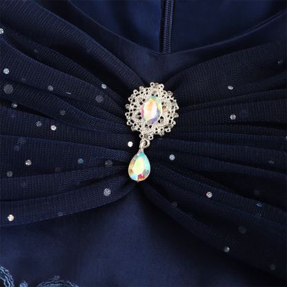 Mesh Lace Glitter Short Sleeve Mid-long Dresses - image 37