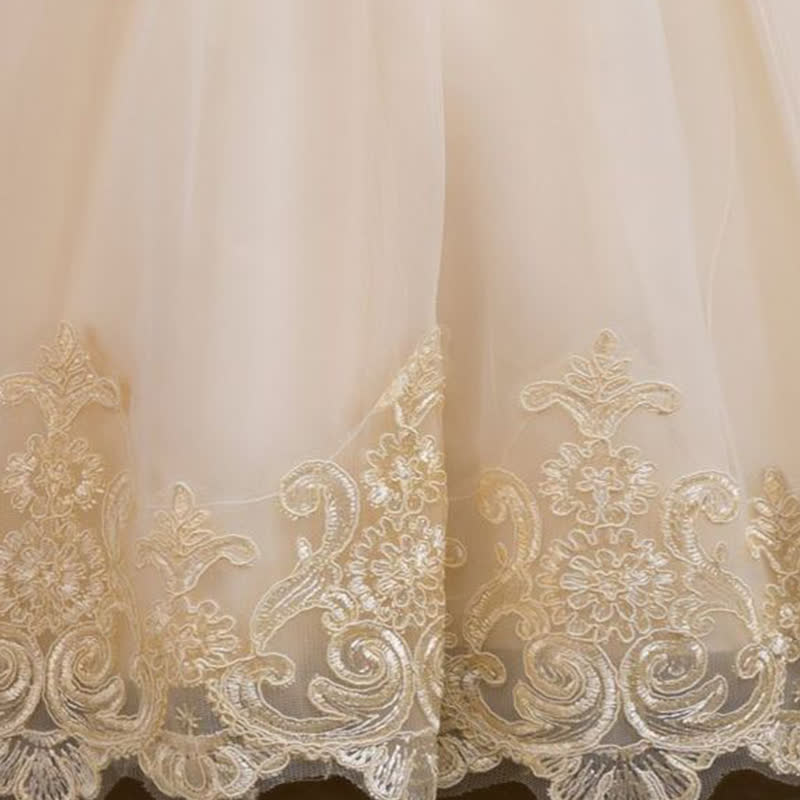 Mesh Lace Rosette Long Sleeve Maxi Dresses - image 30