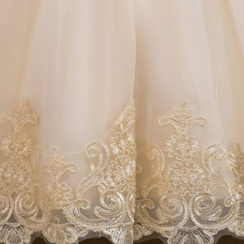 Mesh Lace Rosette Long Sleeve Maxi Dresses - image 30