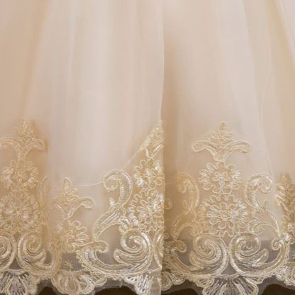 Mesh Lace Rosette Long Sleeve Maxi Dresses - image 30