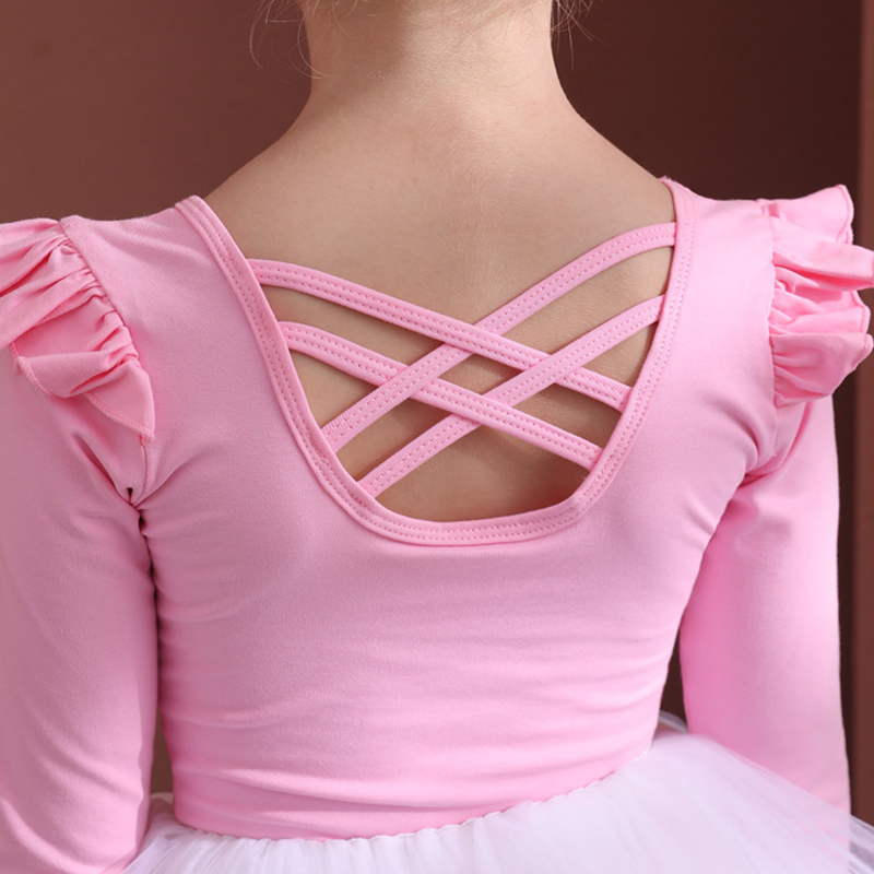 Mesh Folds Ballet Long Sleeve Regular Dresses - image 10