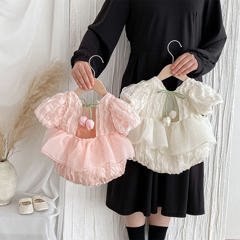 Chiffon Rosette Short Sleeve Regular Dresses - image 6