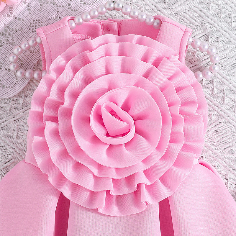 Scuba Knit Rosette Sleeveless Regular Dresses - image 15