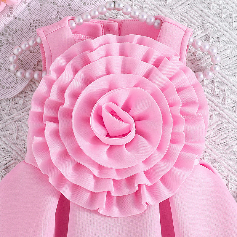 Scuba Knit Rosette Sleeveless Regular Dresses - image 15
