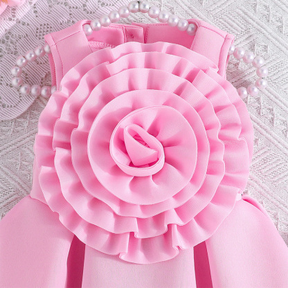Scuba Knit Rosette Sleeveless Regular Dresses - image 15