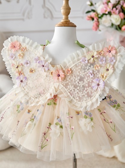 Mesh Rosette Sleeveless Midi Dresses With Hat And Wing - image 11