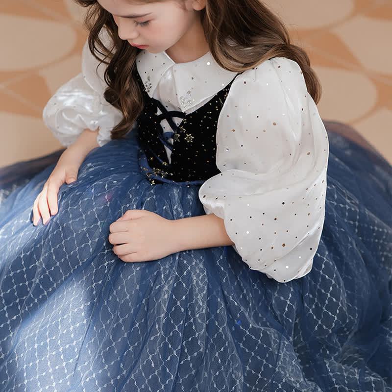 Mesh Lace-up Long Sleeve Maxi Dresses - image 6