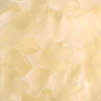 Organza Folds Sequins Bow Short Sleeve Mid-long Dresses - image 11