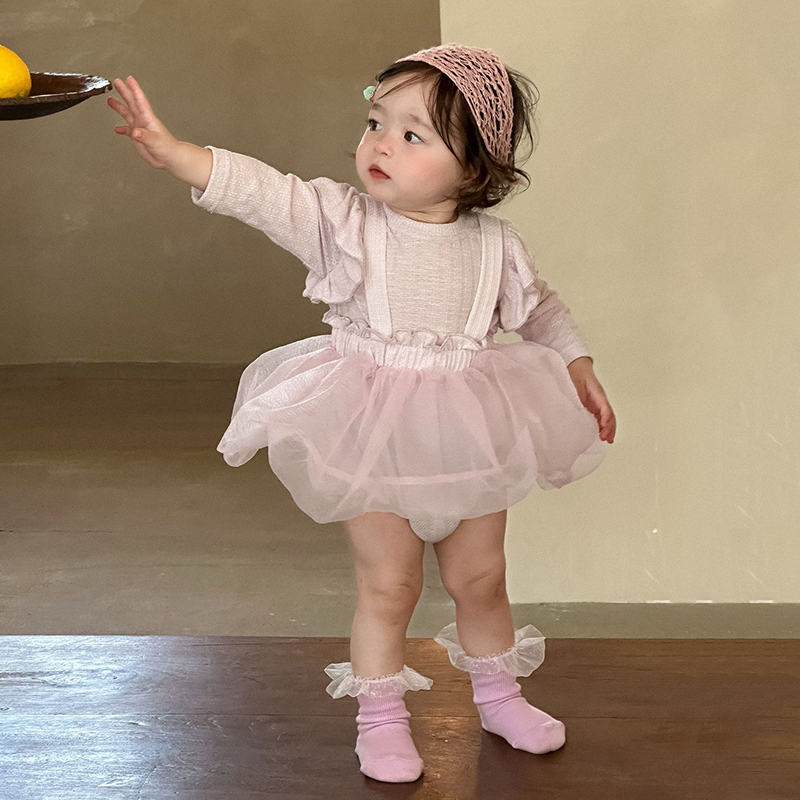 [Archive Sale] Mesh Split Joint Long Sleeve Midi Two-piece Set - image 3