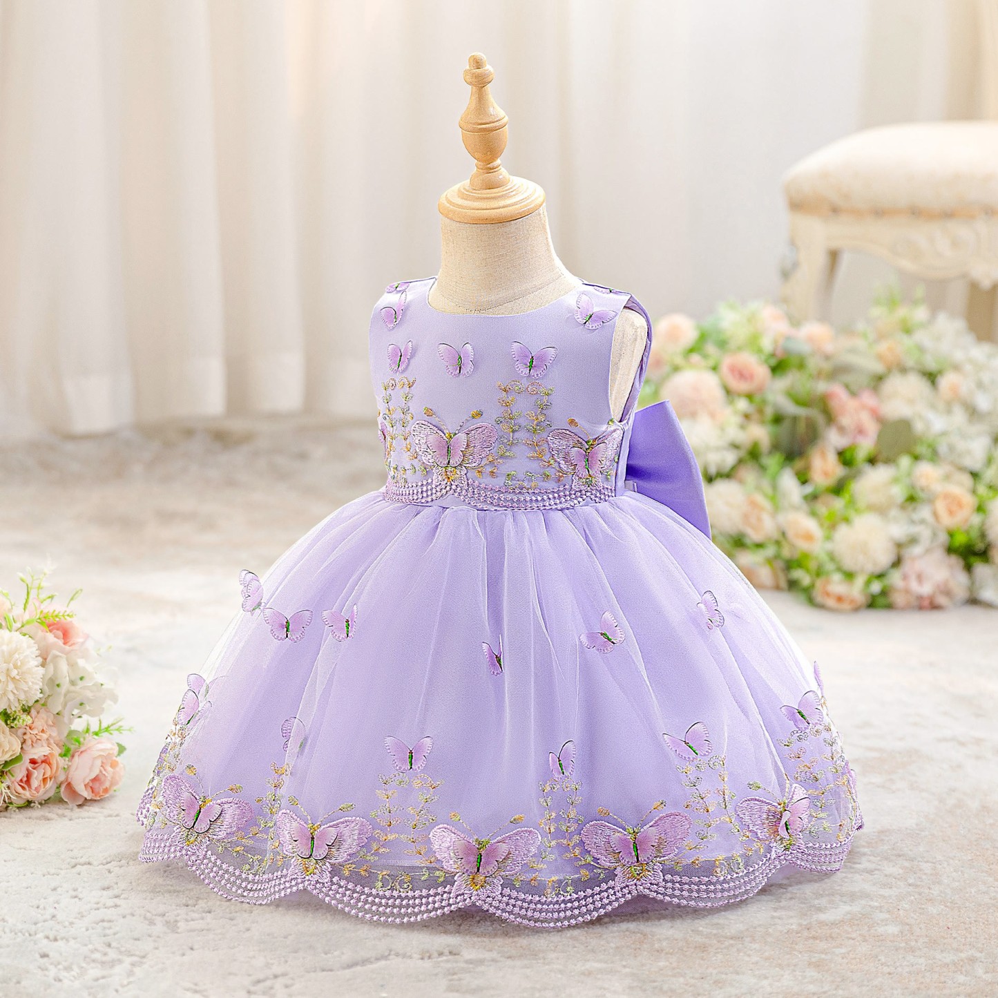 Mesh Butterfly Sleeveless Midi Dresses - image 7