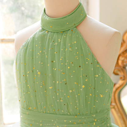 Mesh Sequins Short Sleeve Midi Dresses - image 4