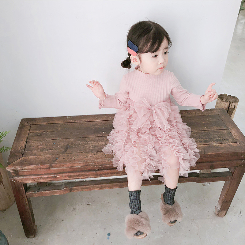 [Archive Sale] Mesh Folds Long sleeve Regular Dresses - image 5