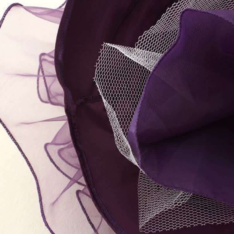 Mesh Folds Bow Sleeveless Midi Dresses - image 16