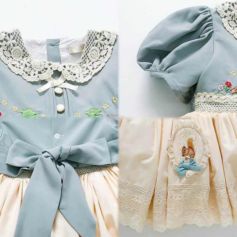 [Archive Sale] Chemical Fiber Blend Stitching Lace Short Sleeve Midi Dresses - image 7