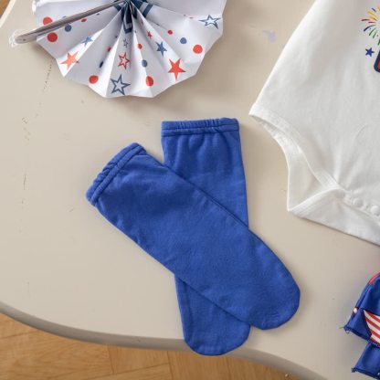 Cotton-blend Bow Short Sleeve Shorts Bodysuit With Shorts Headband And Socks - image 6