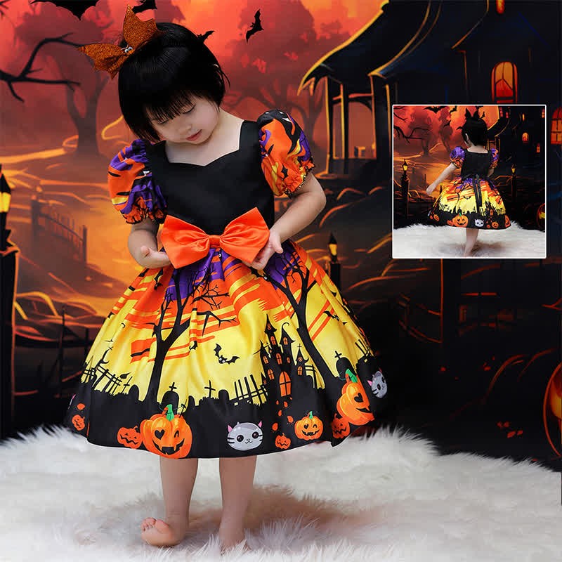 Satin Bow Short Sleeve Mid-long Dresses - image 11