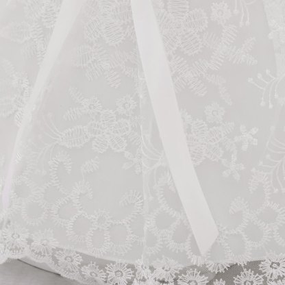 Embroidery Mesh Bow Short Sleeve Maxi Dresses - image 8