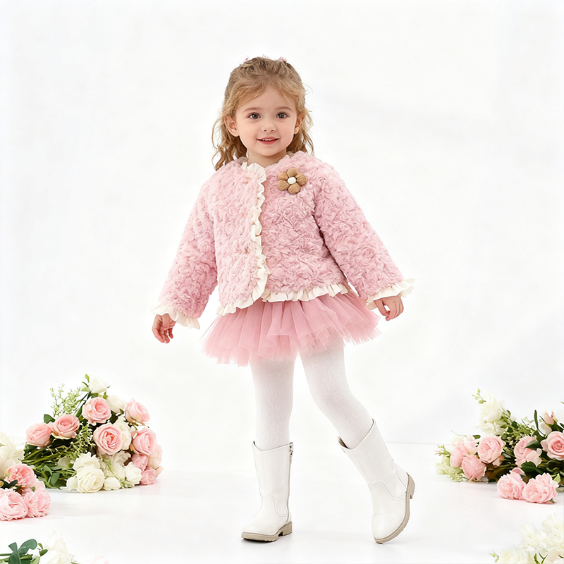 Faux Fur Flouncing Long Sleeve Regular Outerwear - image 8