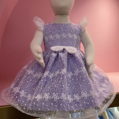 Lace Bow Cap Sleeve Midi Dresses - image 4