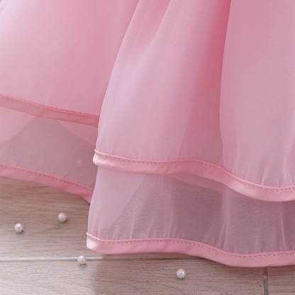 Organza Rosette Cap Sleeve Midi Dresses - image 13