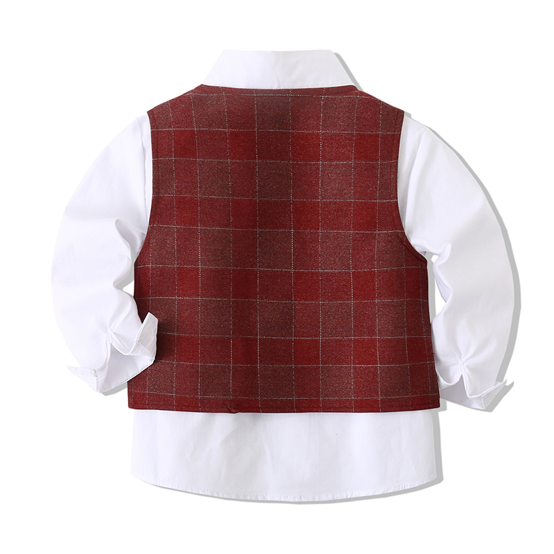 Cotton Bow Long Sleeve Regular 3-piece Formal Suit - image 35