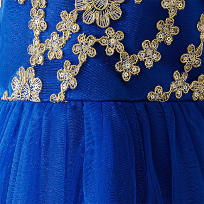 Mesh Lace Bow Lace Short Sleeve Mid-long Dresses - image 13