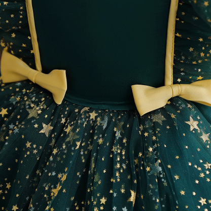 Mesh Bow Cap Sleeve Midi Dresses - image 7