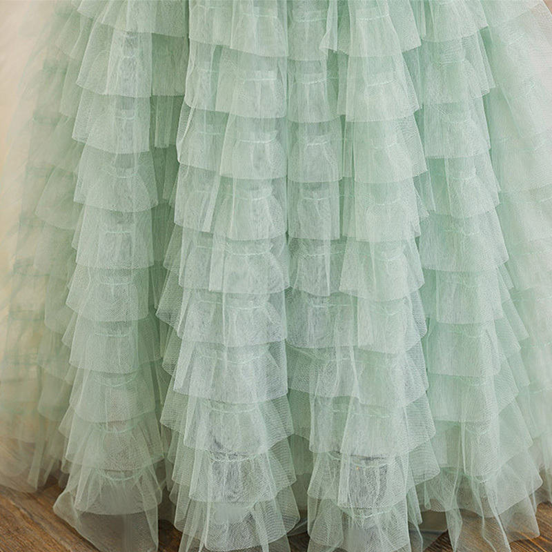 Mesh Bow Folds Lace Sleeveless Maxi Dresses - image 5