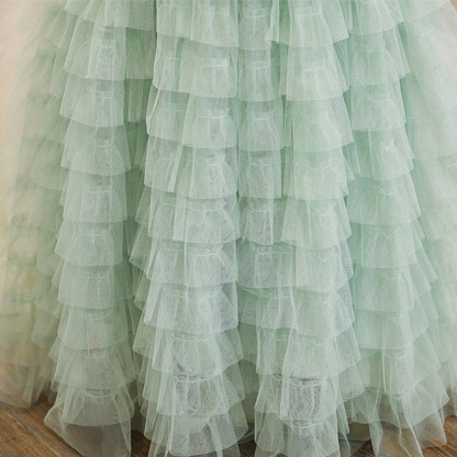 Mesh Bow Folds Lace Sleeveless Maxi Dresses - image 5