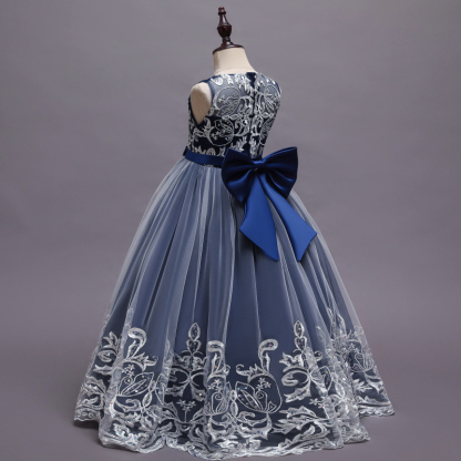 Mesh Lace Bow Lace Sleeveless Long Dresses - image 17